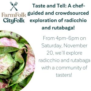 Taste and Tell: A chef-guided and crowdsourced exploration of radicchio and rutabaga!