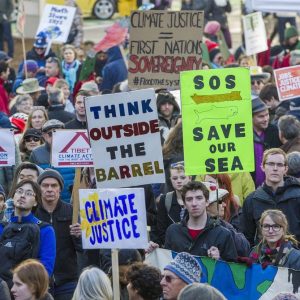 People protesting for climate action